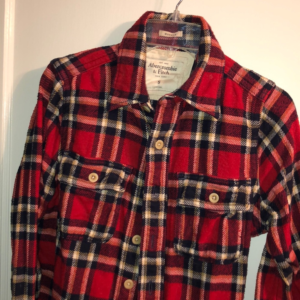 Red plaid Abercrombie Button Shirt